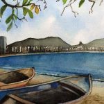 Estampa [ara a marca Blue Man. Ela mostra a faixa de areia da praia de Ipanema, onde nasceu a marca carioca. Em cada banhista presente, uma peça de coleções anteriores, ilustram essa imagem que se transformou em inúmeros produtos desta coleção que ficou ativa por dois anos